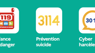 Appelle le 119 Enface en danger ou le 3114 Prévention suicide ou le 3018 en cas de cyberharcèlement
