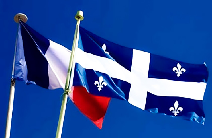 Drapeau français et québécois